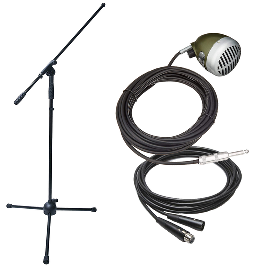 Shure 520DX Instrument Microphone Bundle- Shure 520DX Boom Stand & XLR Cable