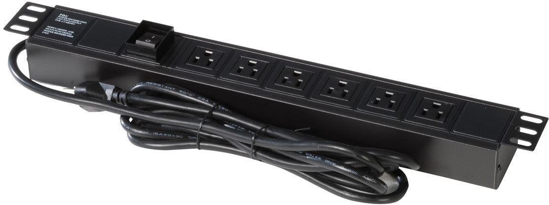Gator GRW-PWRVERT-6 - 6-Outlet Power Strip, UL