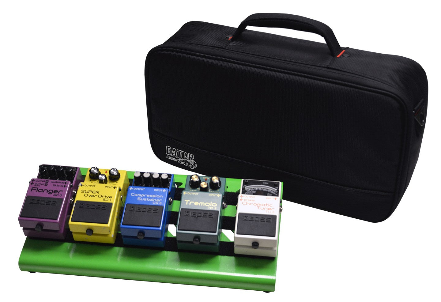 Gator GPB-LAK-GR Small Aluminum Pedal Board with Carry Bag, Green