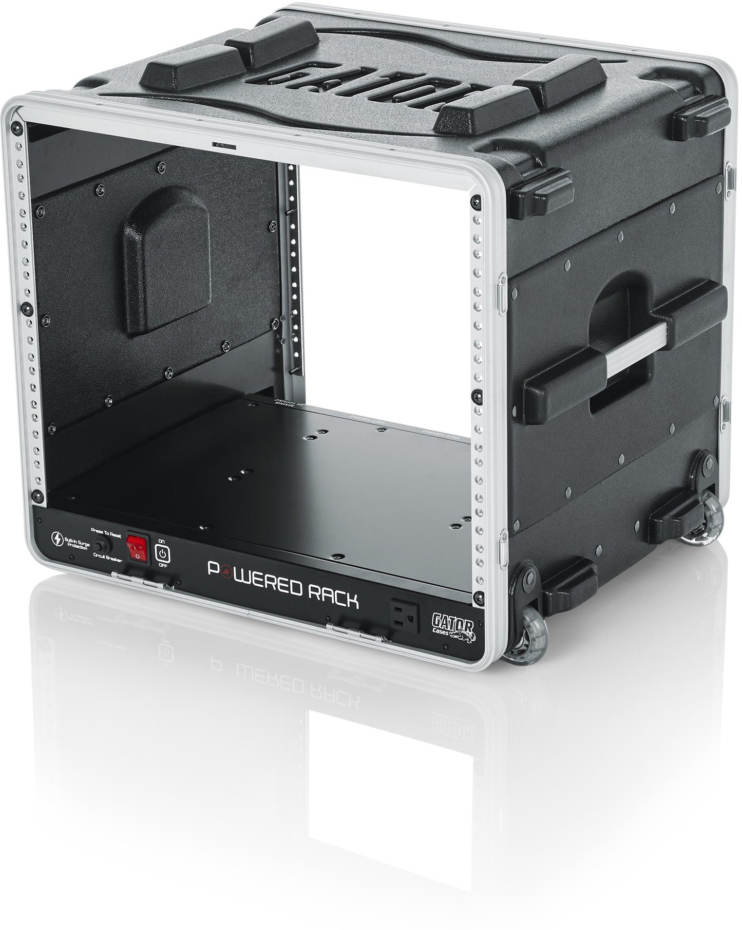 Gator 8U Audio Rack, Powered Rolling (GRR-8PL-US)