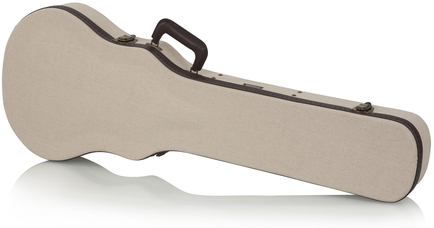 Gator GW-JM LPS Deluxe Wood Case for Les Paul Style Guitars Burlap Exterior