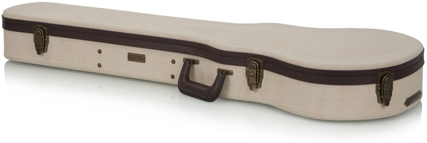 Gator GW-JM LPS Deluxe Wood Case for Les Paul Style Guitars Burlap Exterior