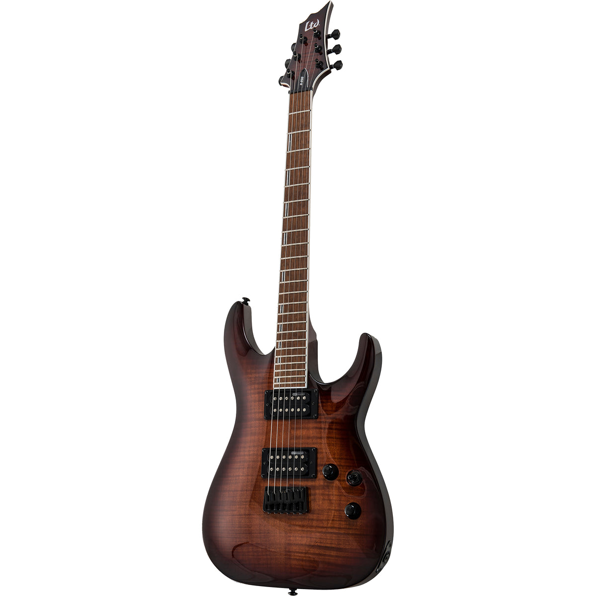 ESP LTD H-200 Flamed Maple Player Grade Electric Guitar, Dark Brown Sunburst