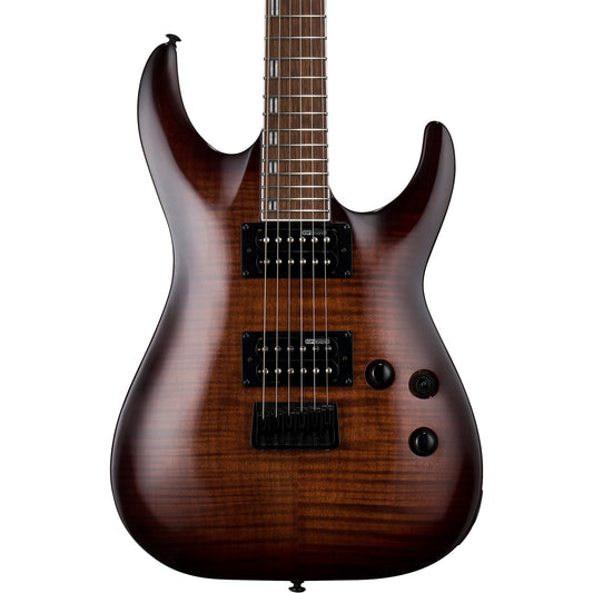 ESP LTD H-200 Flamed Maple Electric Guitar, Dark Brown Sunburst