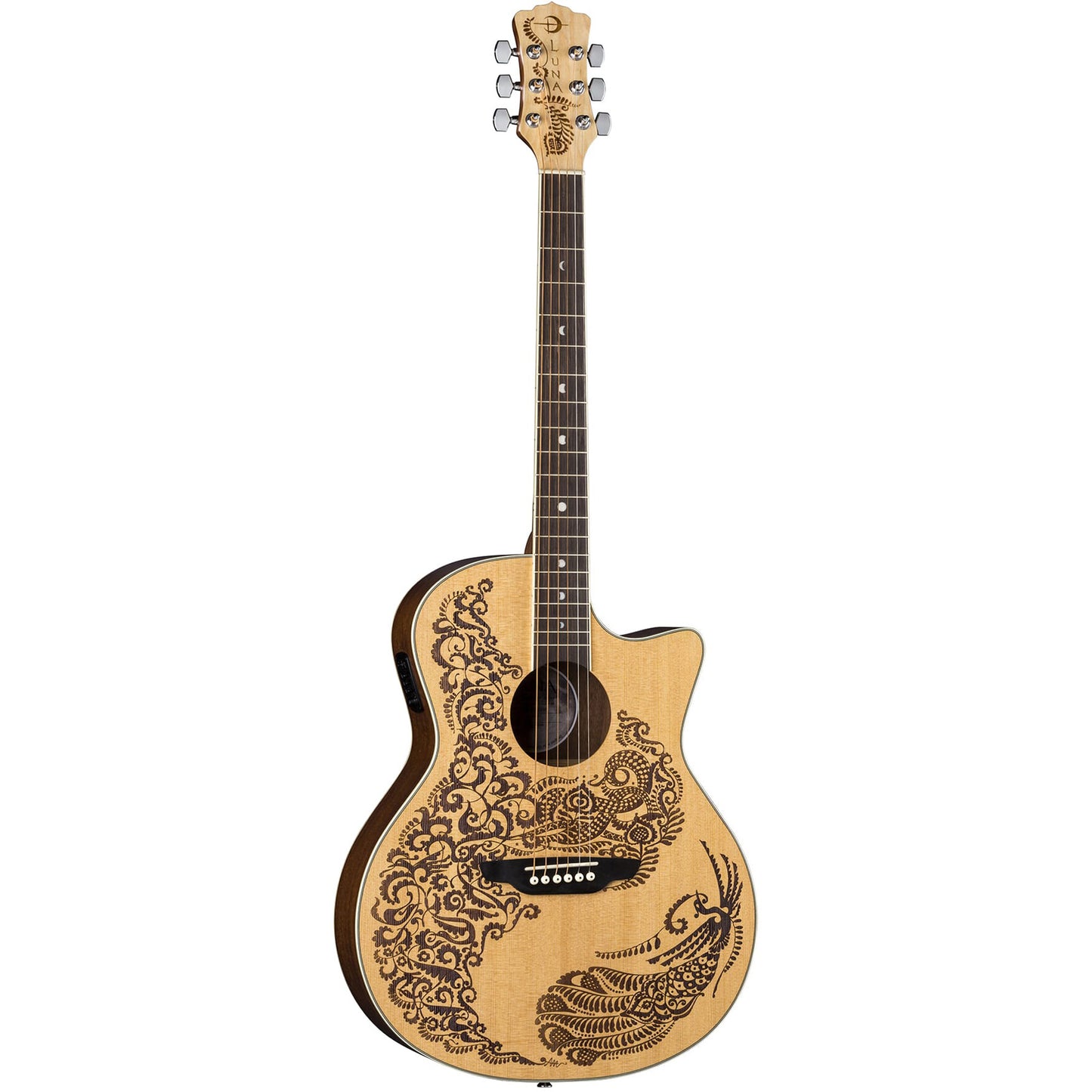 Luna Guitars Henna Paradise Acoustic Electric Guitar - Open Pore Natural