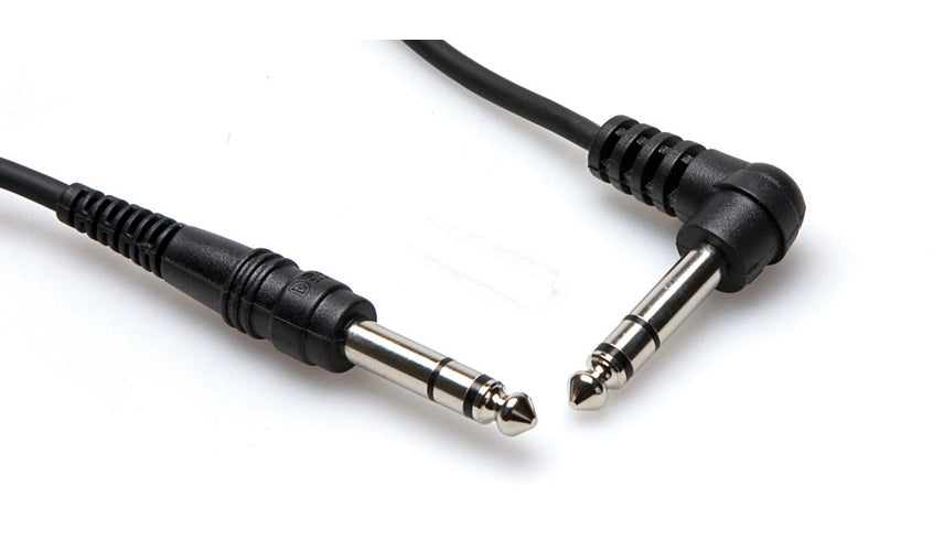 Hosa CSS-110R Cable 1/4"" TRS to 1/4"" TRS Right Angle 10ft