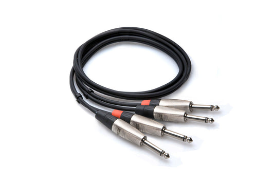 Hosa HPP-020x2 Pro Dual Cable 1/4"" TS to Same 20ft