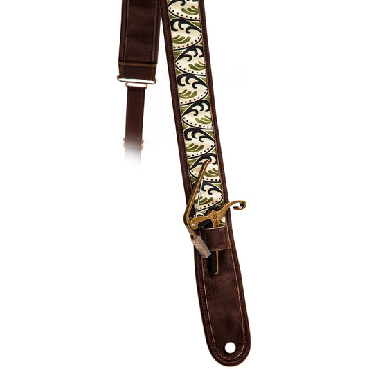 Kyser Leather Strap with Built-In Capo Holder - Spring K Brown
