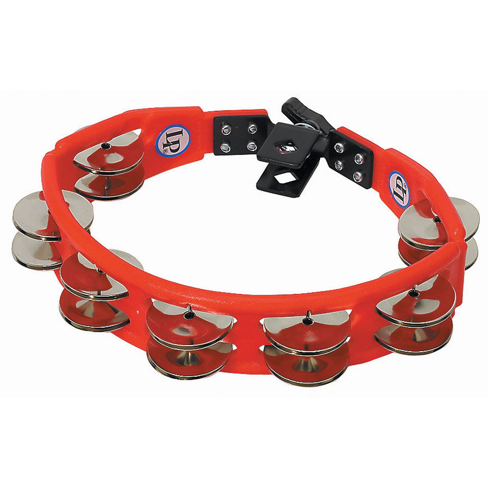 Latin Percussion LP161 Cyclops Drum Set Mountable Tambourine Steel Jingles Red