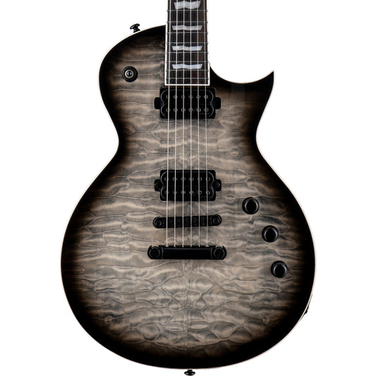 ESP LTD EC-1000T QM Electric Guitar, Charcoal Burst