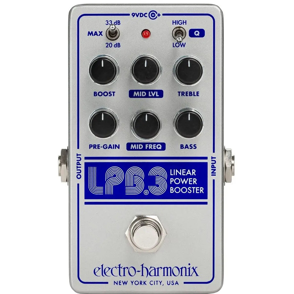 bass equalizer pedal Electro Harmonix LPB-3 Linear Power Booster & EQ Pedal