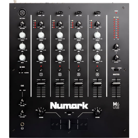 Numark M6 USB 4-channel DJ Mixer (Black)