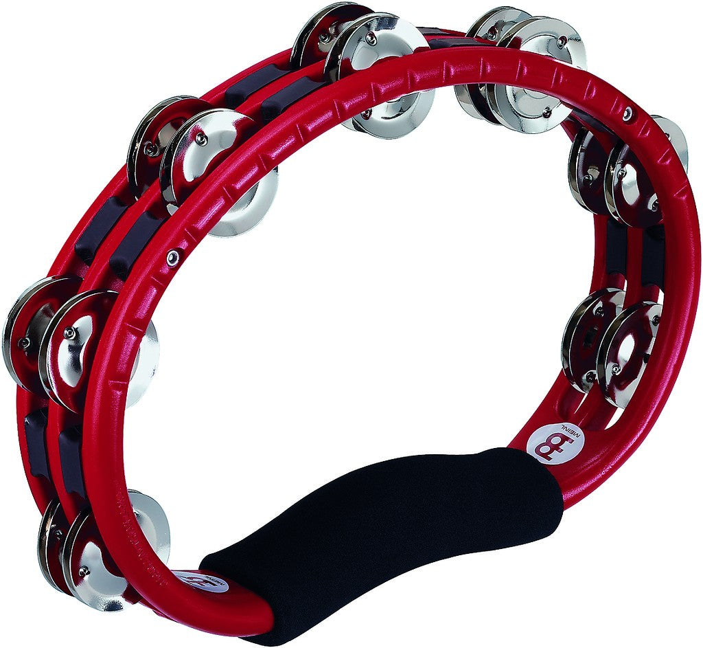 Meinl TMT1R Plastic Frame Tambourine Double Row Steel Jingles in Red