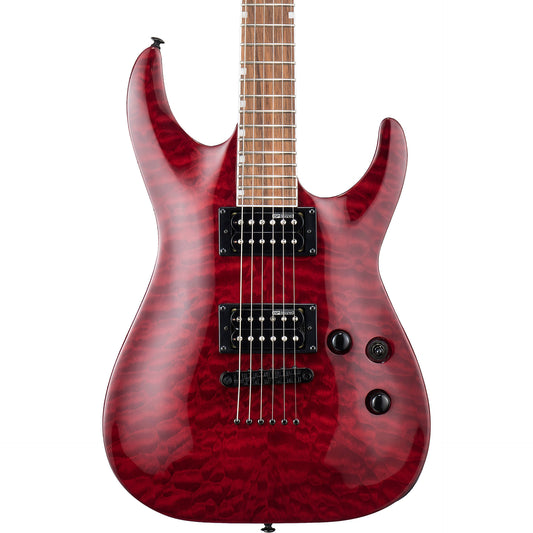 ESP LTD MH-200 Quilt Maple Electric Guitar, See Thru Black Cherry