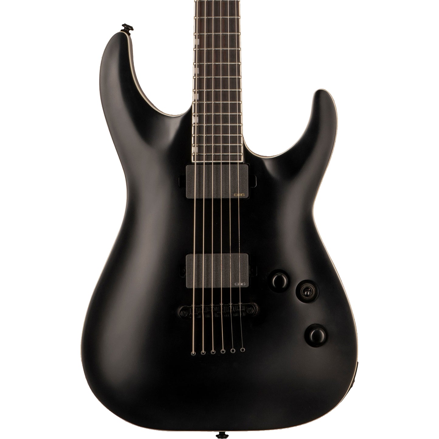 ESP LTD MH-400B Baritone Electric Guitar, Black Satin