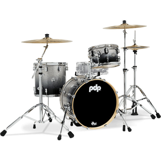 Pacific Drums & Percussion Concept Maple Bop Kit - SIlver to Black Sparkle Fade