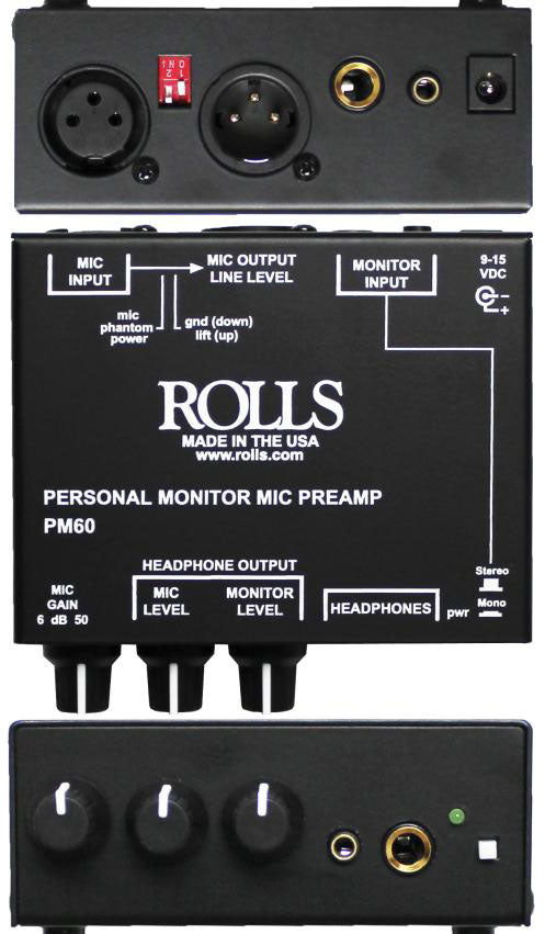 Rolls PM60 Personal Monitor Mic Preamp