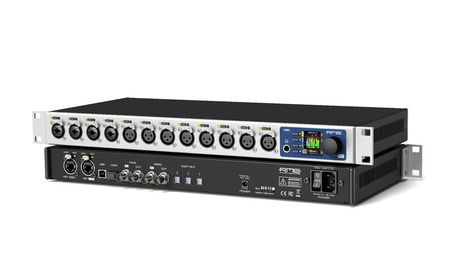 RME 12Mic - Mic and Line Level Preamp for Audio Networks