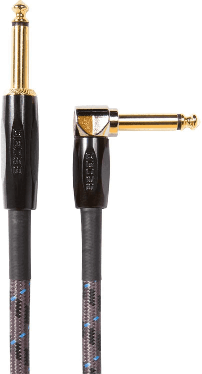 Boss BIC-10A 10ft / 3m Instrument Cable, Angled/Straight 1/4"" Jack