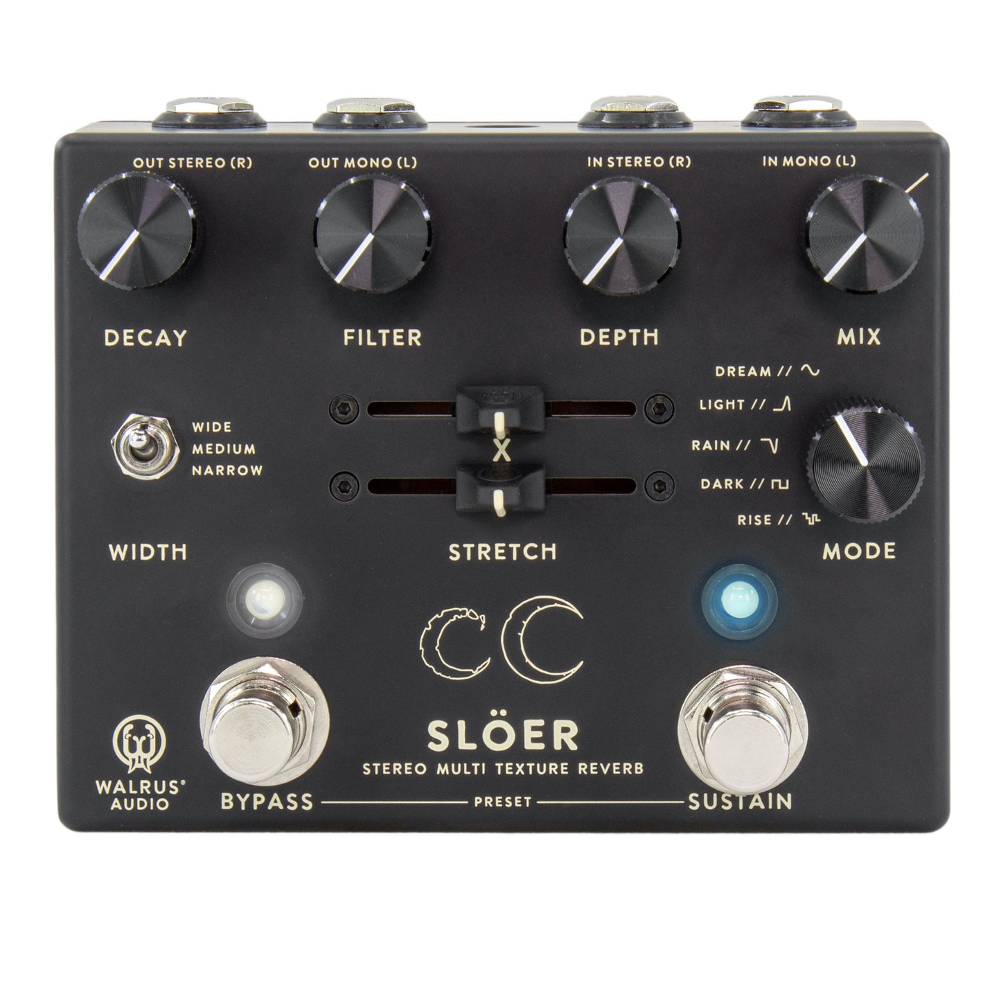 Walrus Audio Slöer Stereo Ambient Reverb Pedal, Black