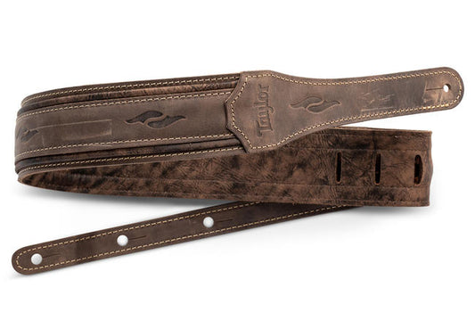 Taylor Element Distressed Leather Guitar Strap 2.5” - Dark Brown