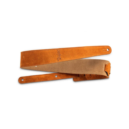 Taylor 2.5" Embroidered Suede Guitar Strap - Honey Gold