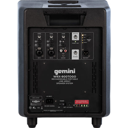 Gemini WRX-900TOGO Rechargeable Portable Line Array PA Speaker System