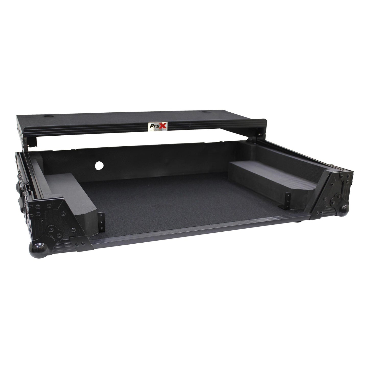 ProX Flight Case XS-DDJ1000WLTBL Mk2 for DDJ-1000 & DDJ-1000SR w/Laptop Shelf & Wheels - Black/Black