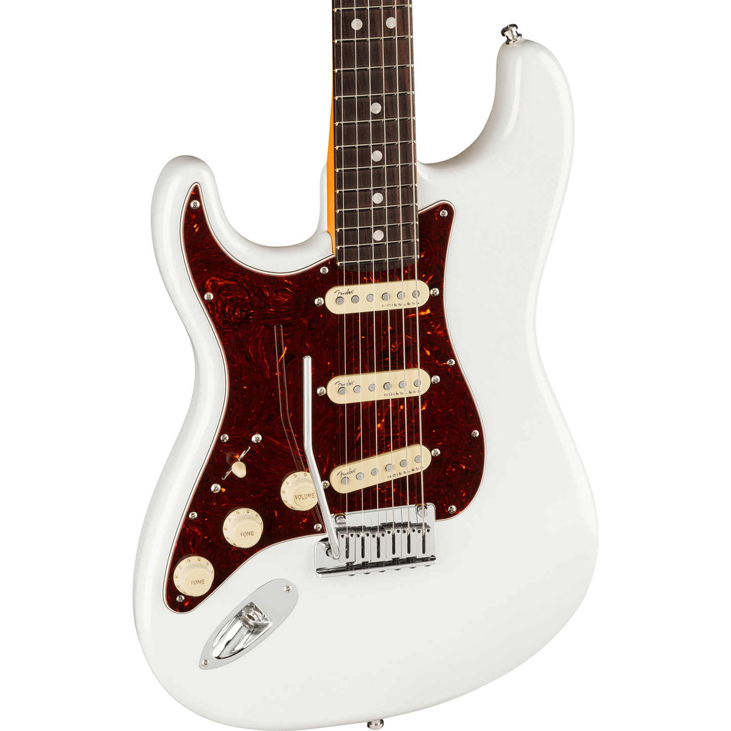 Fender American Ultra Stratocaster® Left-Hand Electric Guitar, Arctic Pearl