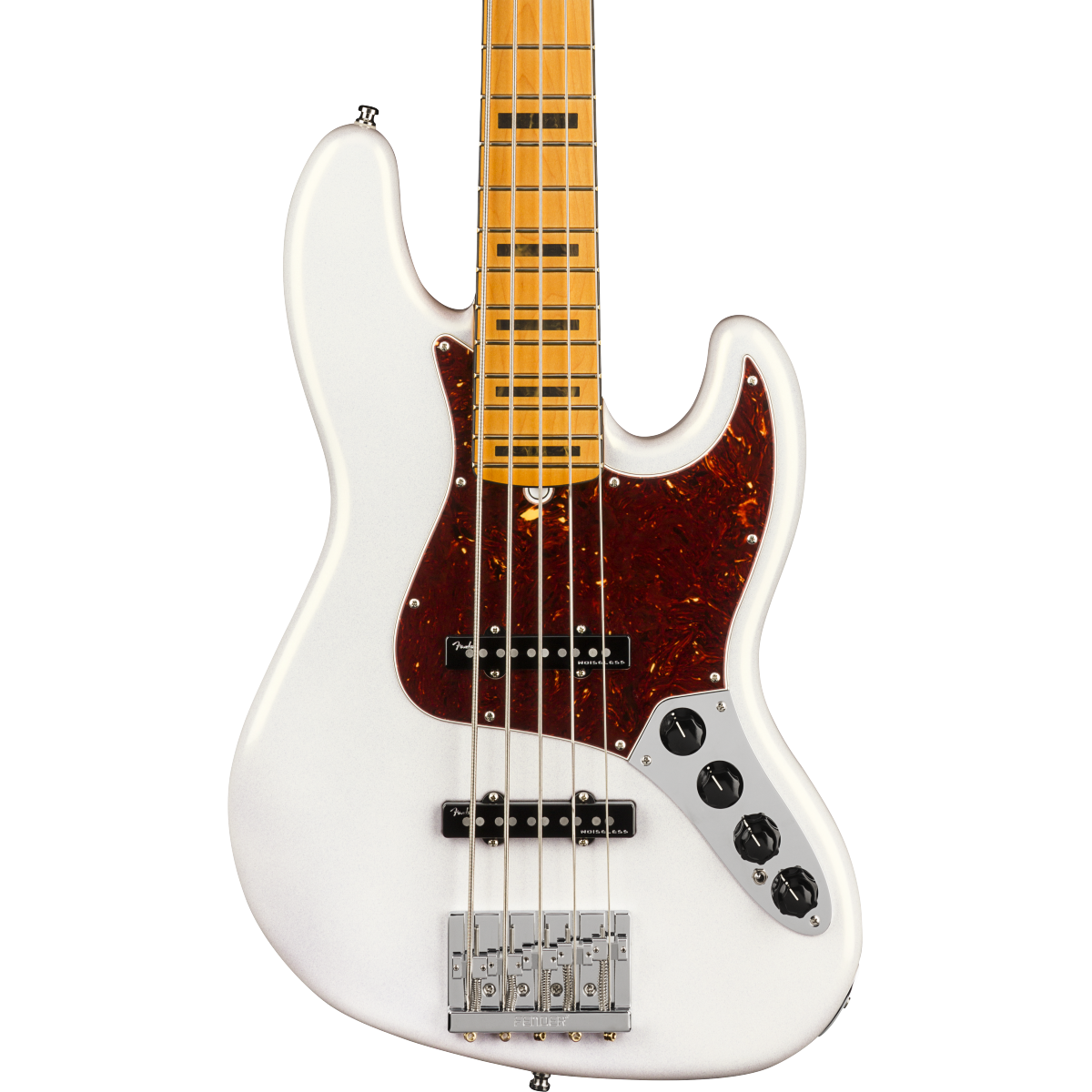 Fender American Ultra Jazz Bass V Electric Bass in Arctic Pearl