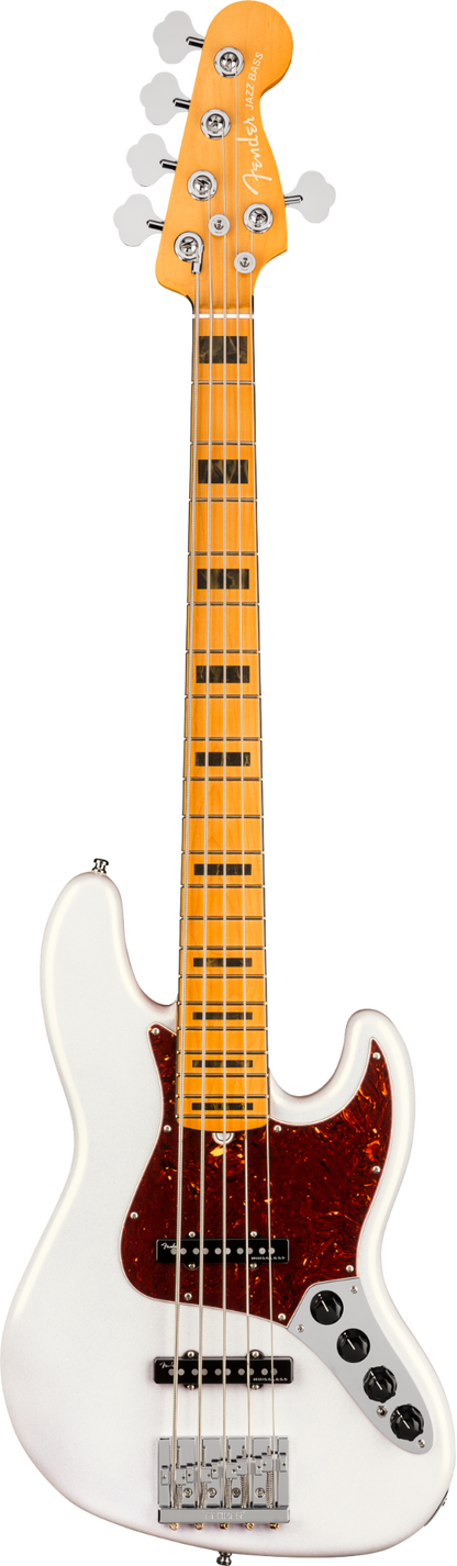 Fender American Ultra Jazz Bass V Electric Bass in Arctic Pearl