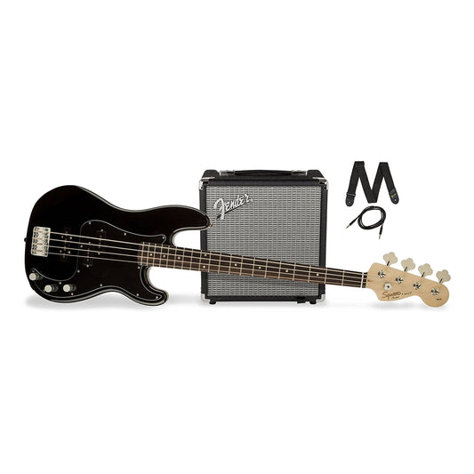 Squier Affinity Series Precision Bass PJ Black w/ Rumble 15 Amp