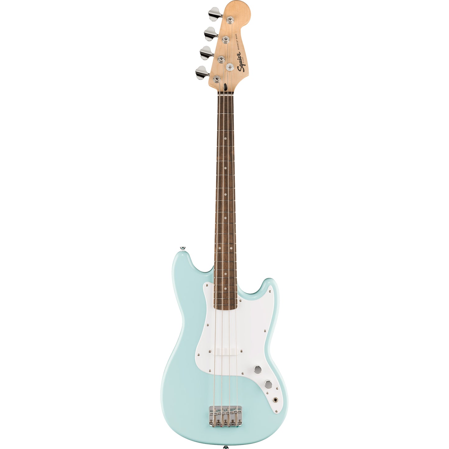 Squier Sonic Bronco Bass - Laurel Fingerboard, White Pickguard, Daphne Blue
