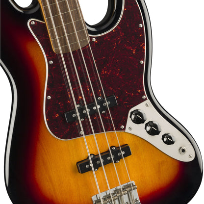 Squier by Fender Classic Vibe 60's Fretless Jazz Bass - Laurel - 3-Tone Sunburst