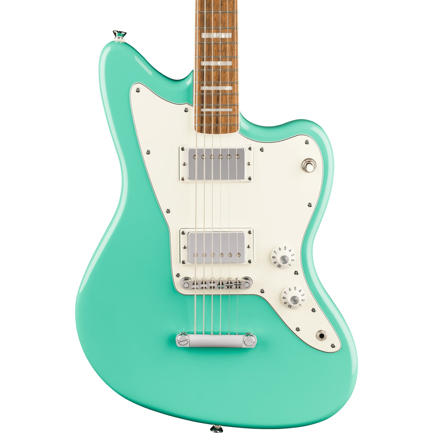 Squier Paranormal Baritone Jazzmaster HH - Laurel Fingerboard, Parchment Pickguard, Sea Foam Green