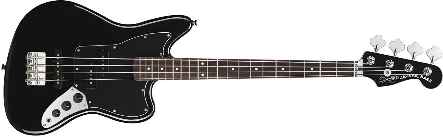 Fender Squier Vintage Modified Jaguar Short Scale Electric Bass Guitar - Black