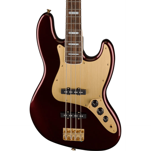 Squier 40th Anniversary Jazz Bass®, Gold Edition, Ruby Red Metallic