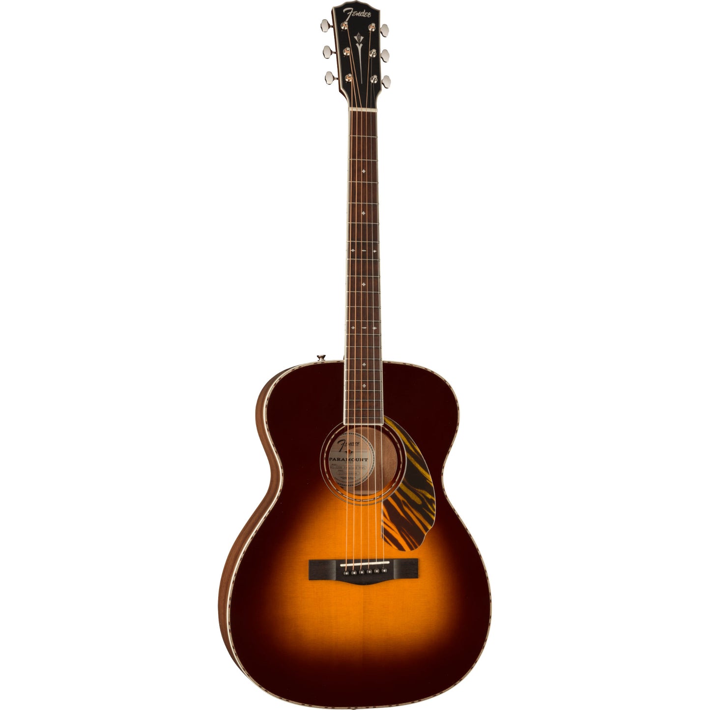 Fender PO-220E Orchestra Acoustic Guitar - 3-Tone Vintage Sunburst