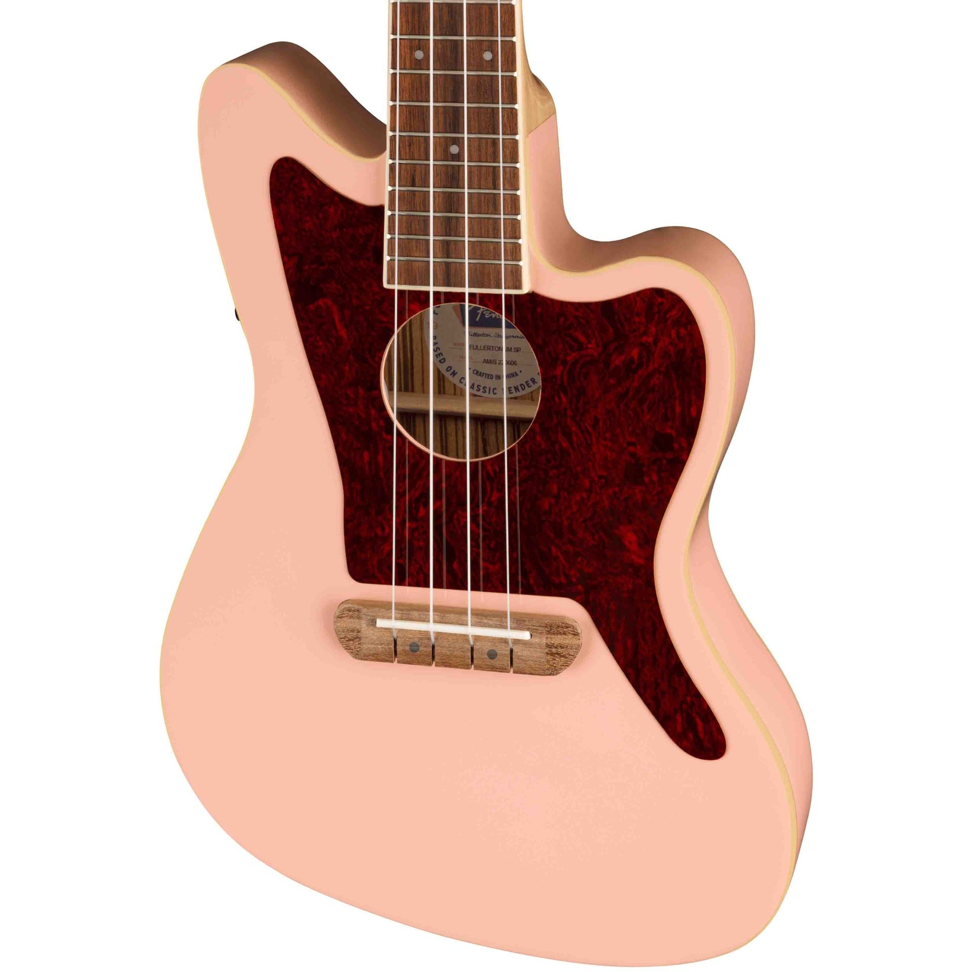 Fender Fullerton Jazzmaster Ukulele - Shell Pink, Walnut 
