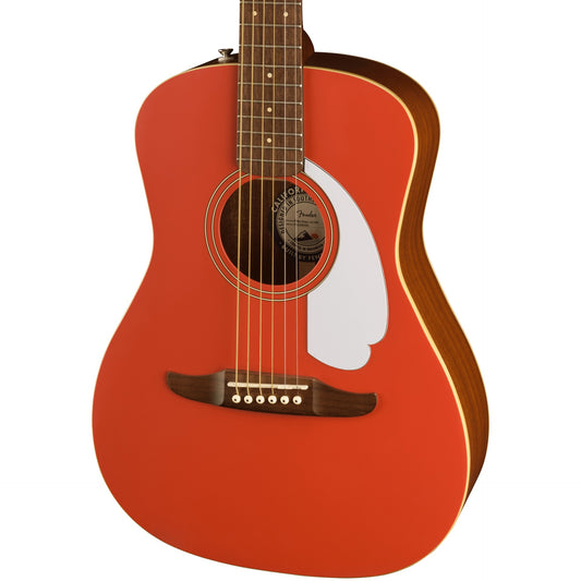 Fender Malibu Player Acoustic Electric Guitar - Fiesta Red, Walnut Fingerboard