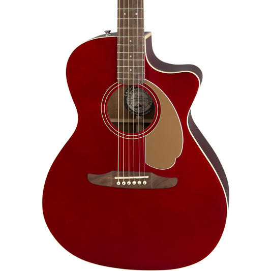 Fender Newporter Player - California Series Acoustic Guitar - Candy Apple Red