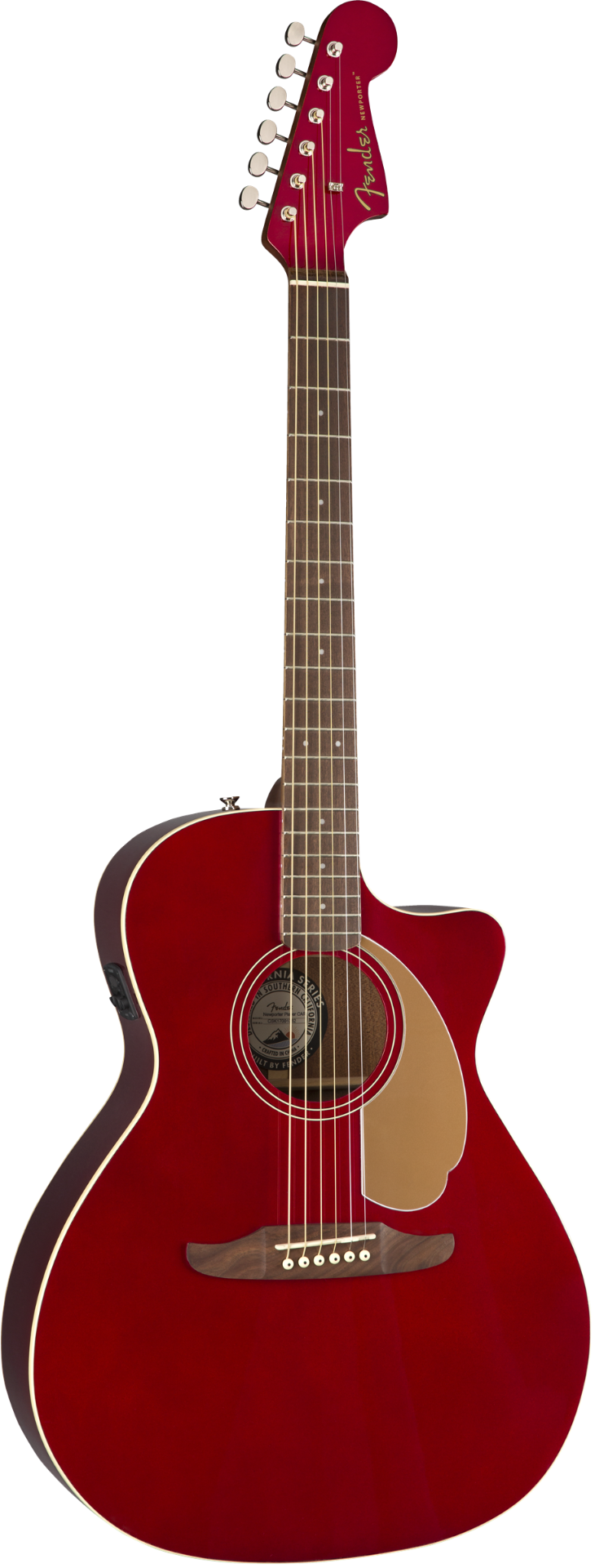 Fender Newporter Player - California Series Acoustic Guitar - Candy Apple Red