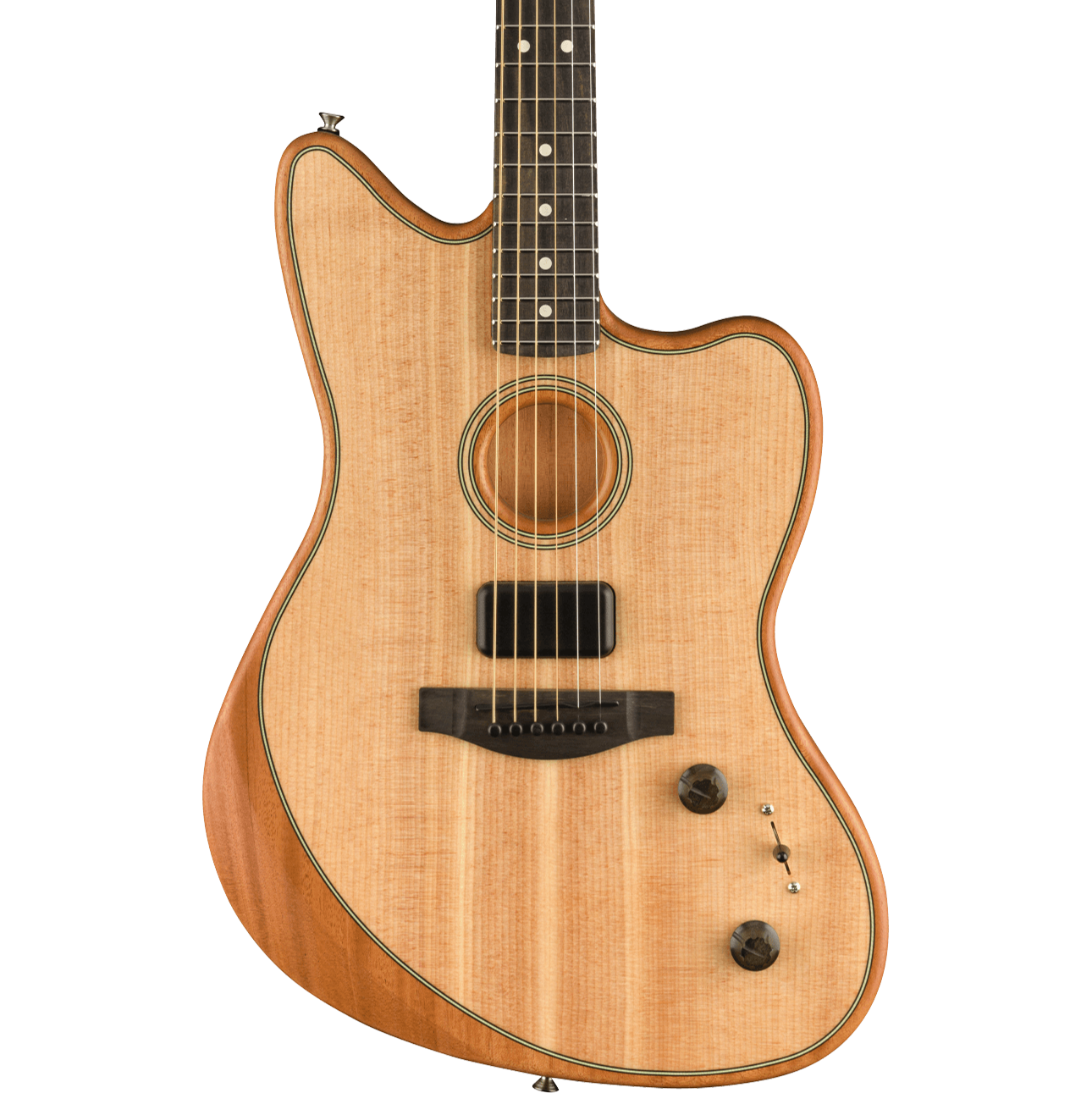 Fender Acoustasonic Jazzmaster Acoustic Electric Hybrid Guitar in Natural