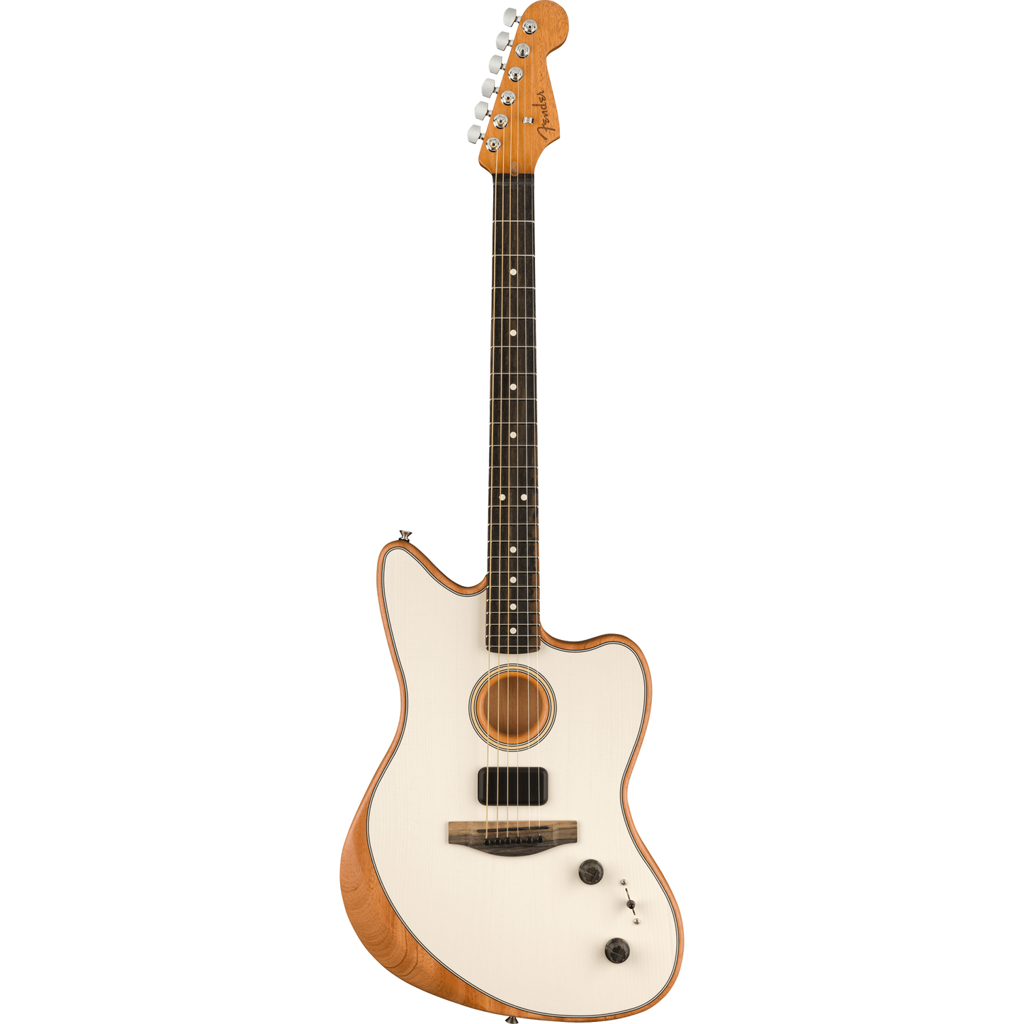 Fender Acoustasonic Jazzmaster Acoustic Electric Hybrid Guitar, Arctic White