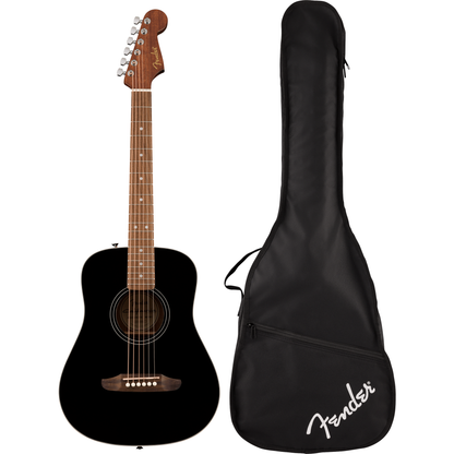 Fender California Standard Redondo Mini Acoustic Guitar - Spruce Top, Black