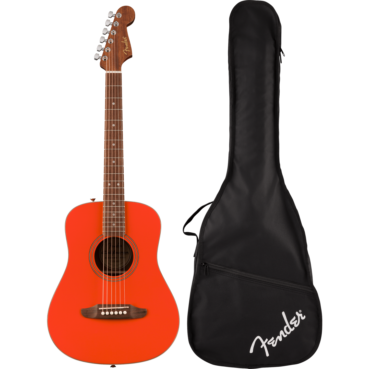 Fender California Standard Redondo Mini Acoustic Guitar - Spruce Top, Fiesta Red