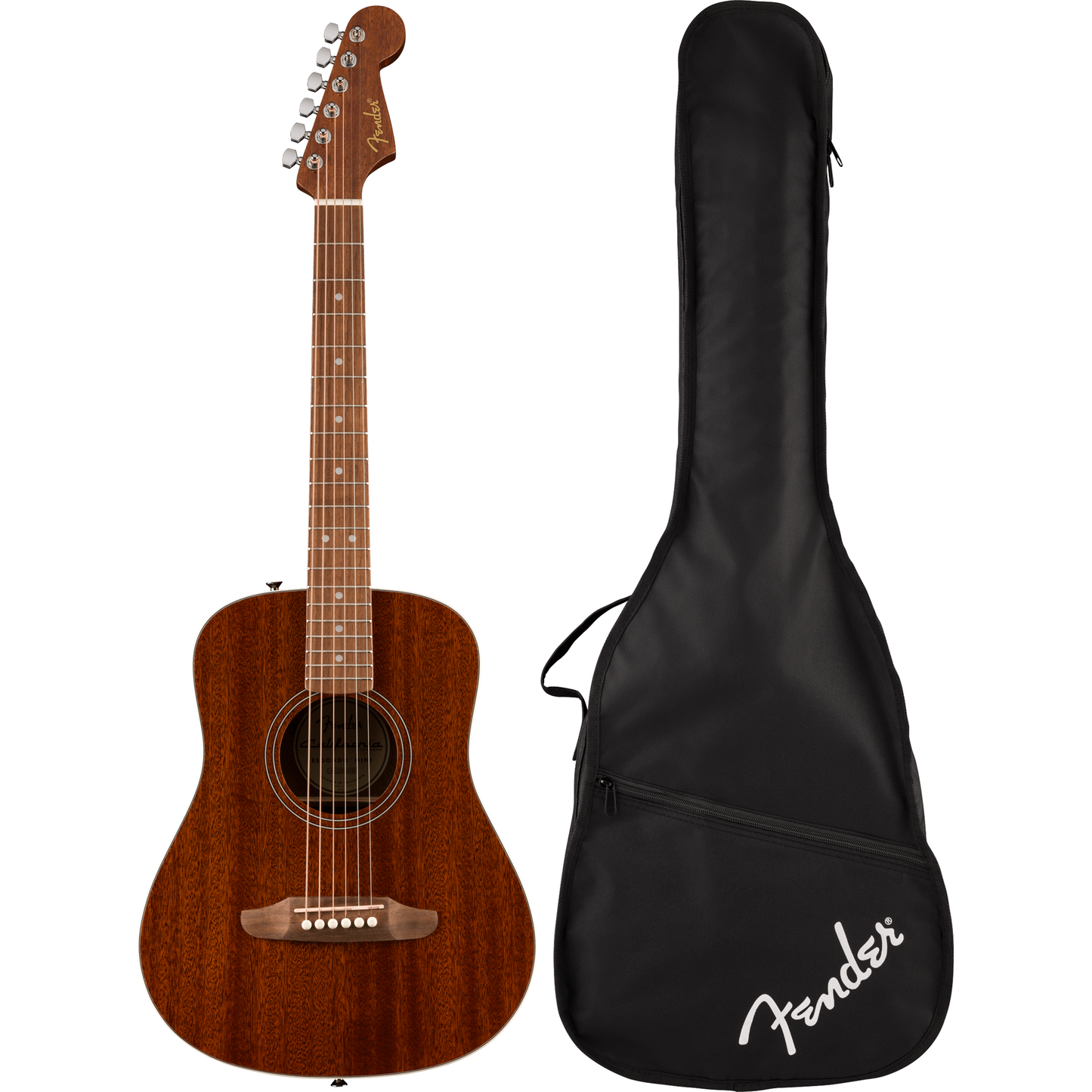 Fender California Standard Redondo Mini Acoustic Guitar - Sapele Top, Natural Sapele