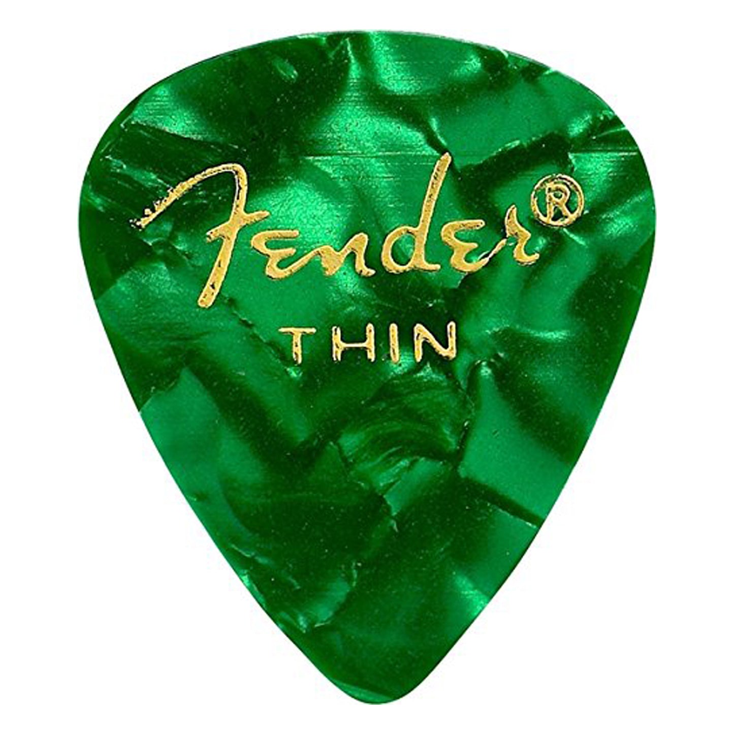 Fender 351 Premium Celluloid Guitar Picks 12-Pack - Green Moto - Thin
