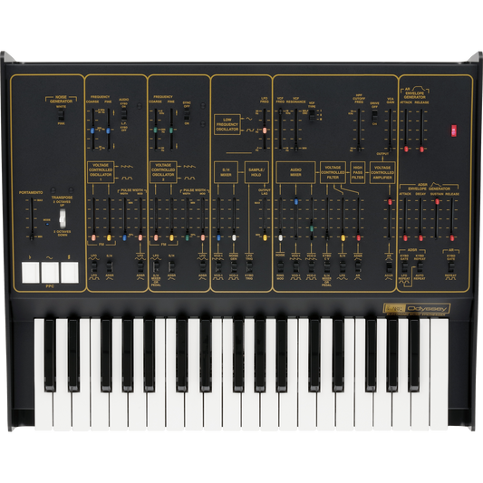 Korg ARP Odyssey FS Rev2 Analog Synthesizer with Full-Sized Keys (Black/Gold)