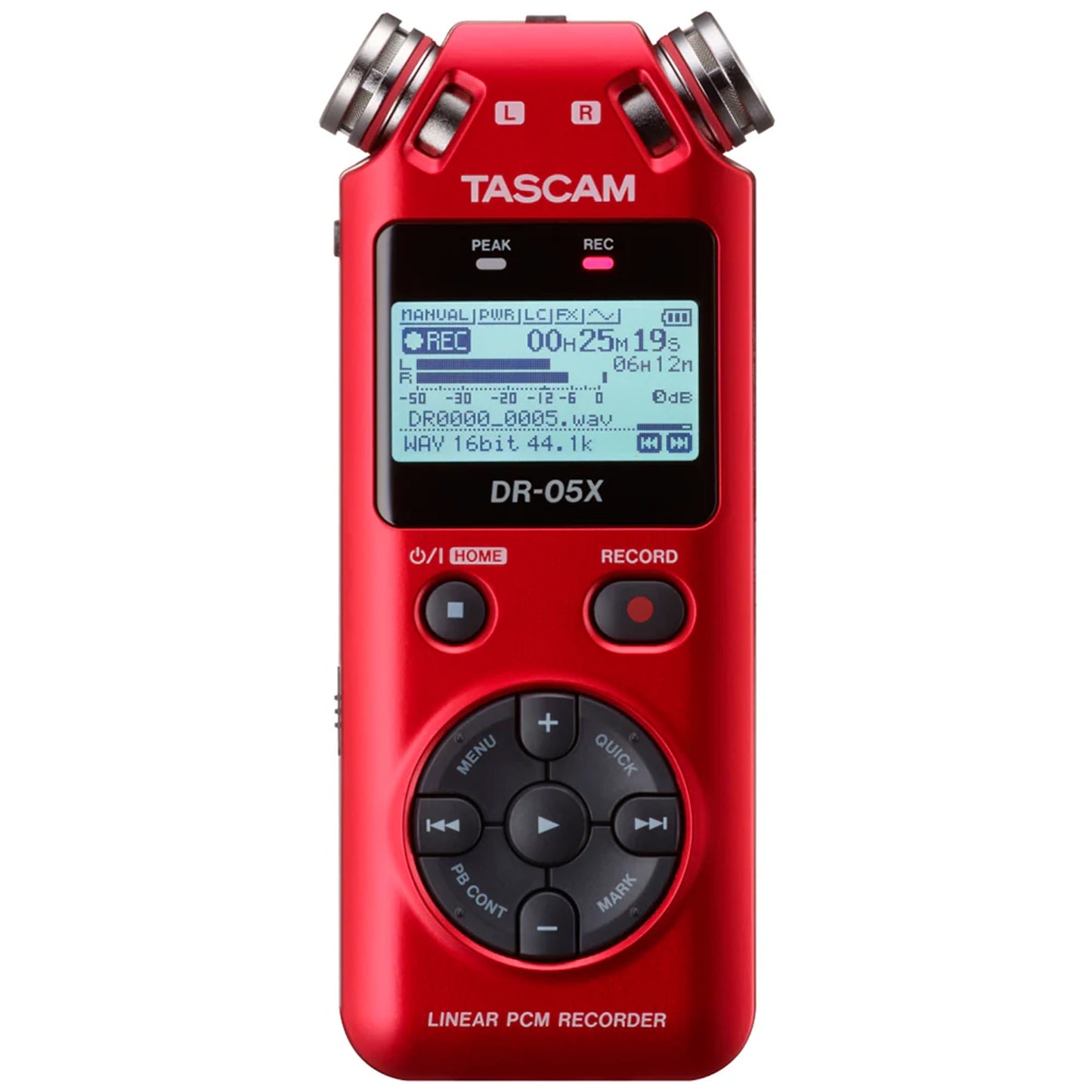 Tascam DR-05XP 2-Channel 32-Bit Float Portable Audio Recorder - Red